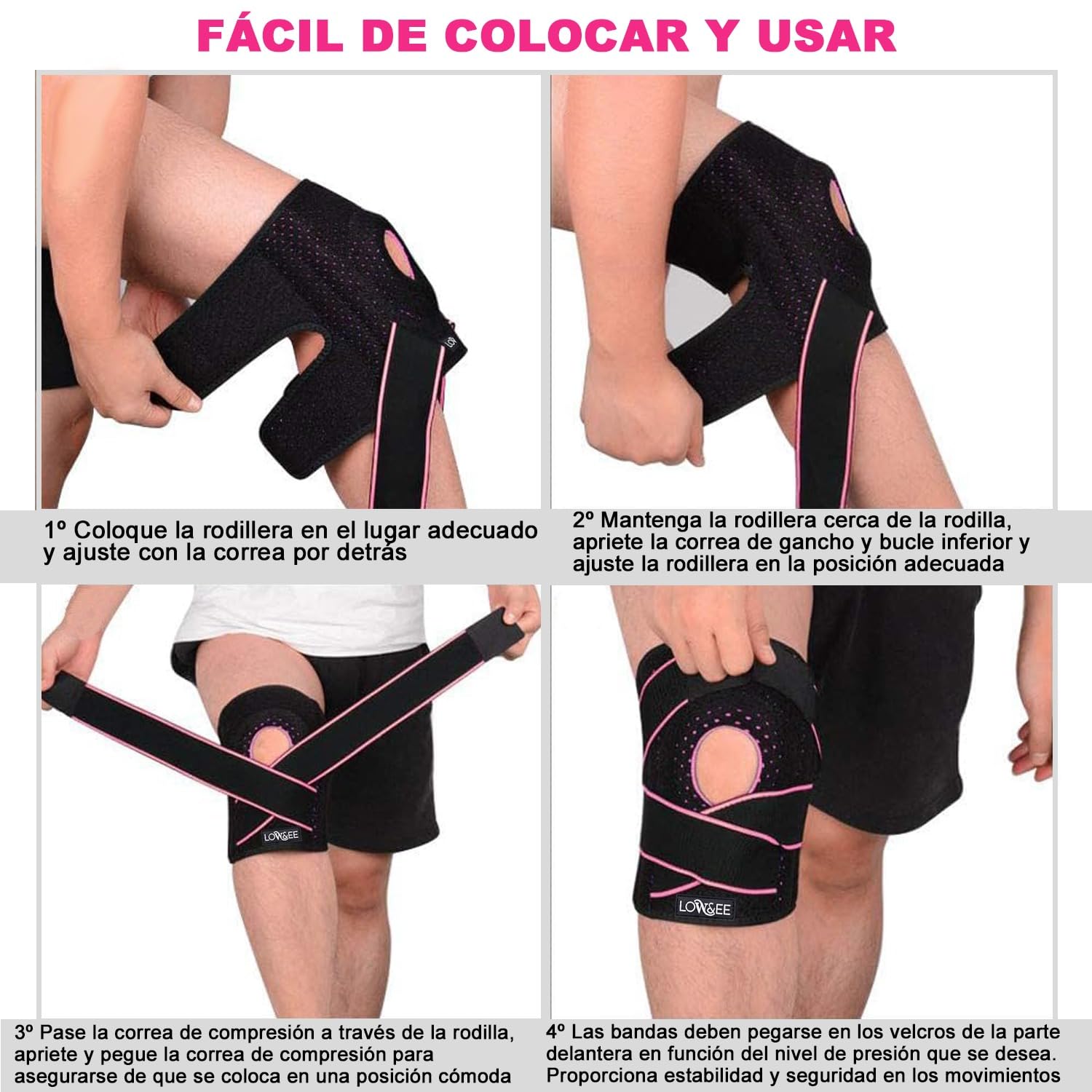 ALISMDZZ Kniebandage Mit Klettverschluss - Patella Bandage Für Sport & Training