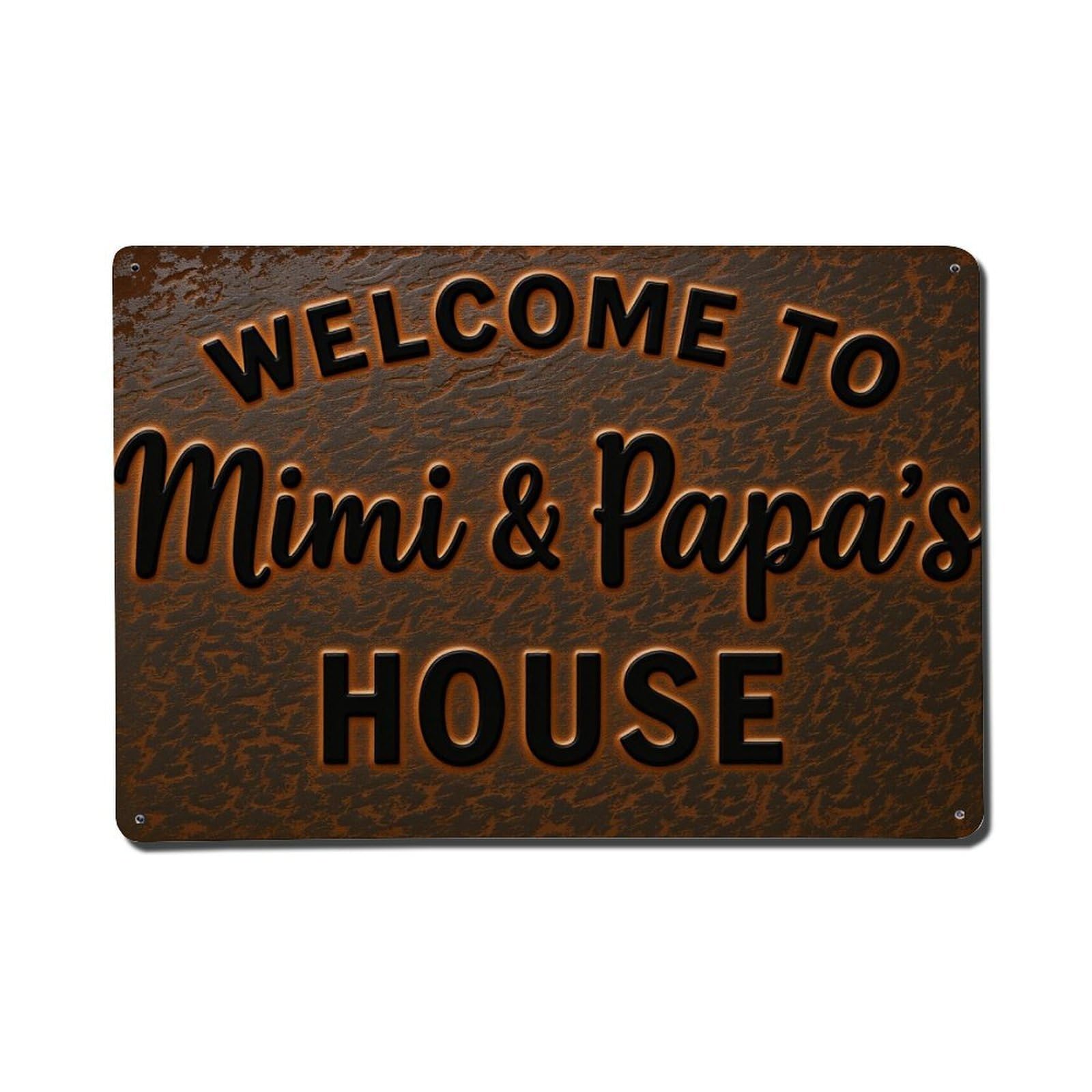 Welcome To Mimi And Papa's House Tin Sign Vintage Metal Poster, Home Bar Garage Man Cave Cafe Indoor & Outdoor Wall Decoration 8x12Inches