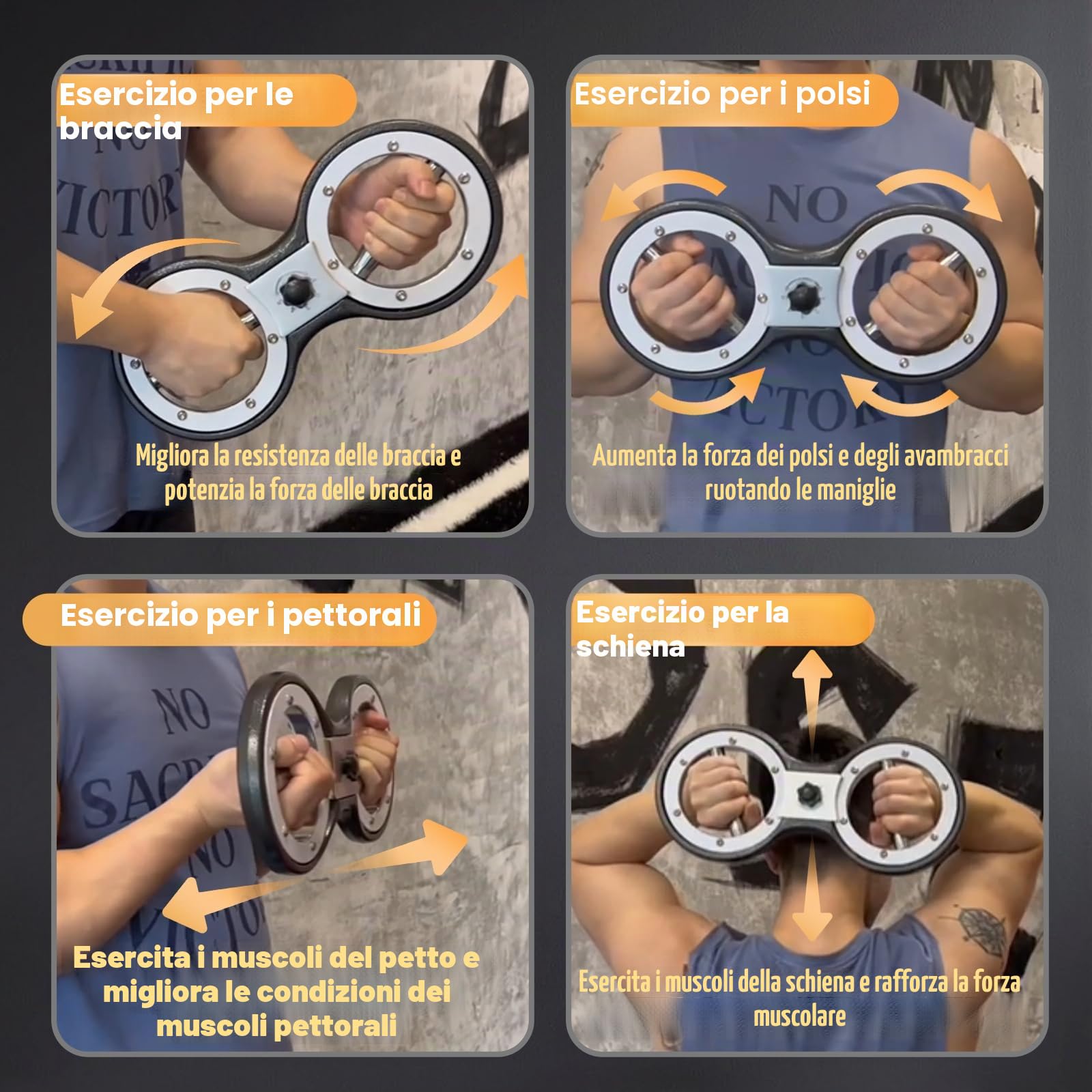 Macchina per bruciare Attrezzatura per l'allenamento delle braccia da 5.4kg 360 gradi rotante avambraccio Resistenza regolabile Multi-Functional Rotational Trainer Grip Strength Trainer