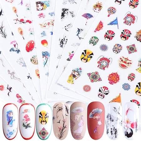 Amazon フェイスブック北京オペラ中華風ドラマ フェイシャルデザイン顔の模様 ネイルステッカーネイルアートネイルデカール N D シール ステッカー 通販
