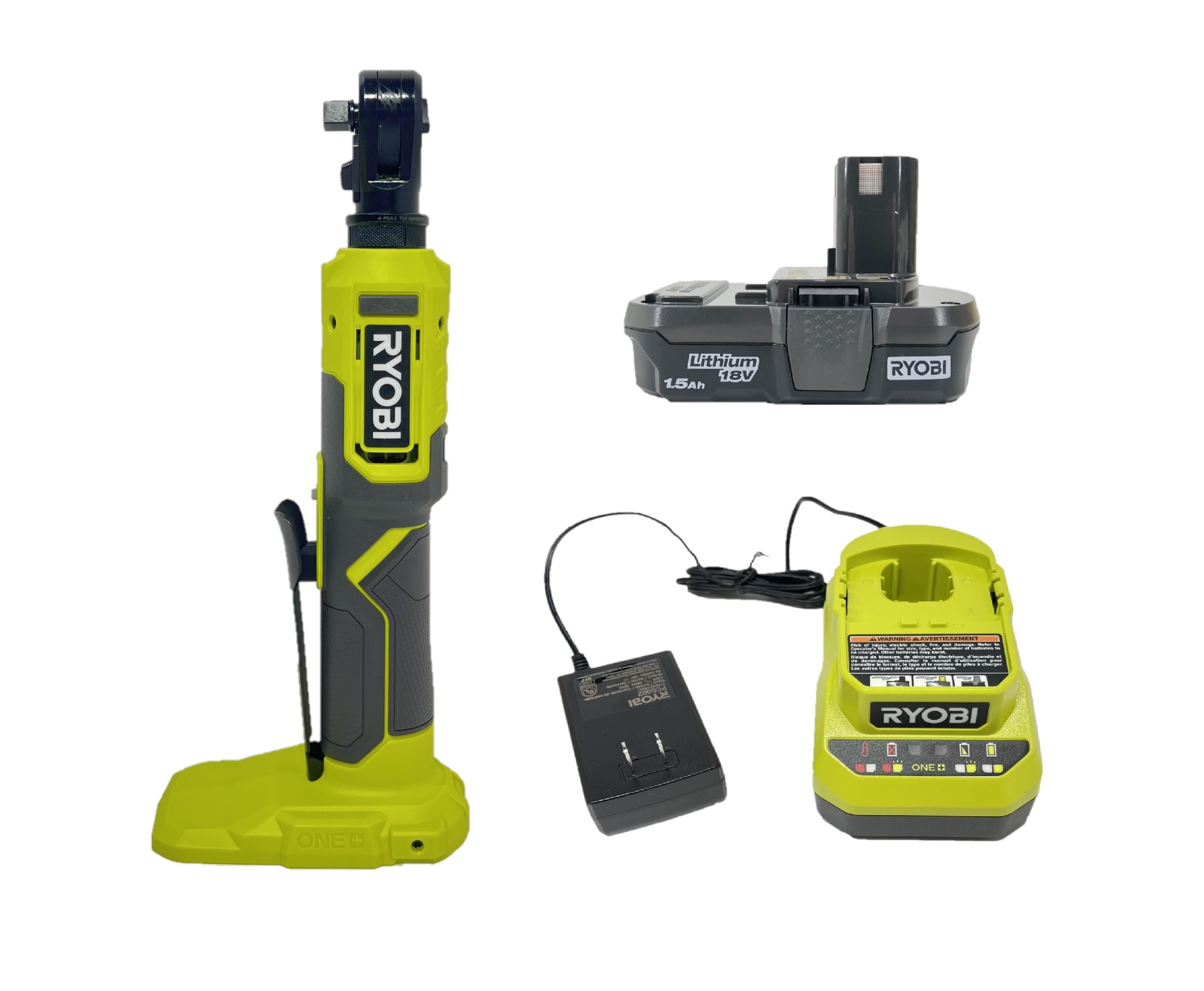 RYOBI ONE+ 18V Cordless Multi-Size Ratchet Kit with Battery and Charger PCL280K1 (Bulk Packaged)