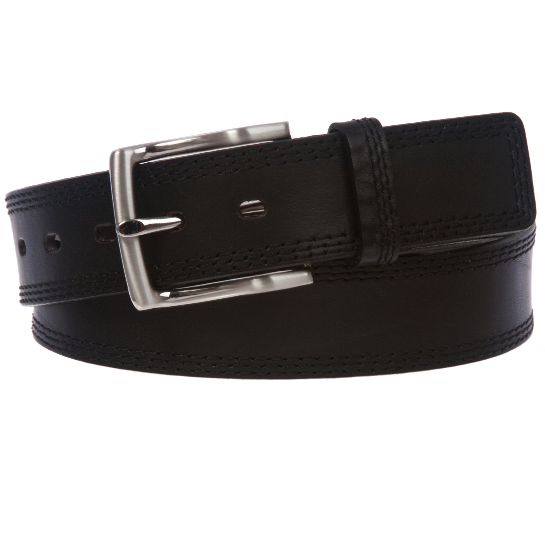 Men's Full Grain Italian Leather Casual Belt, Black | 36/38