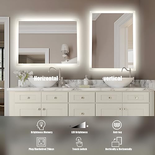 Miniatura 5 de KAASUN - Espejo LED montado en la pared para baño