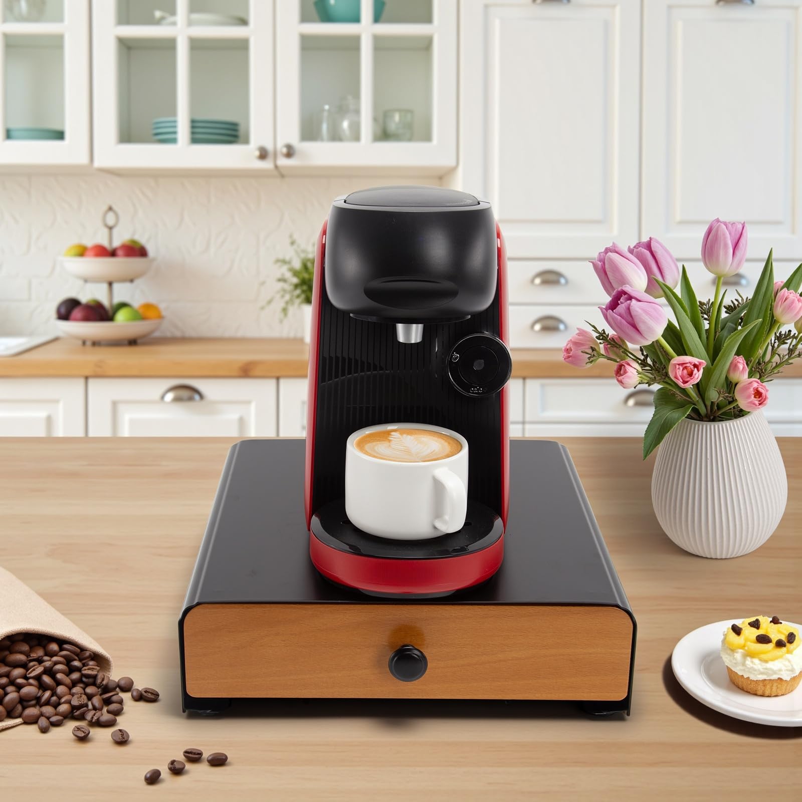 Soporte para Cápsulas de Café,Dispensador Capsulas Vertuo,Organizador Capsulas Vertuo,Cajón para almacenar cápsulas de Vertuoline (capacidad para 40).