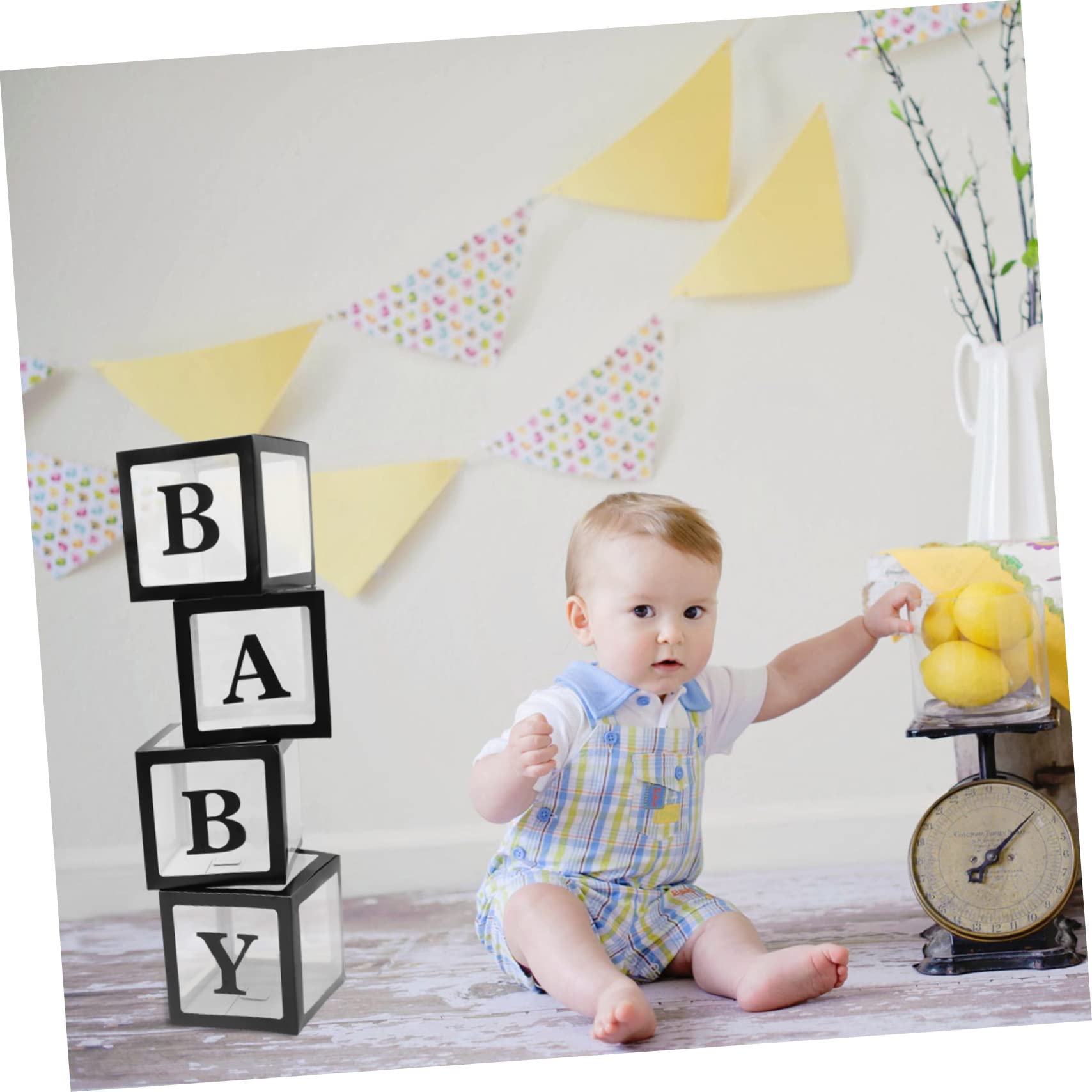 OUNONA Ballonbox Dekoration aus Pappe und Pvc für Babyparty und Babygeburtstag