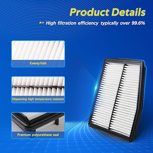 Miniatura 4 de Filtro de aire de motor de repuesto para 28113-L5100, se adapta a 2021-2023 Sorento Hybrid 1.6L, 2021-2023 Santa fe Hybrid 1.6L, 2022-2023 Tucson