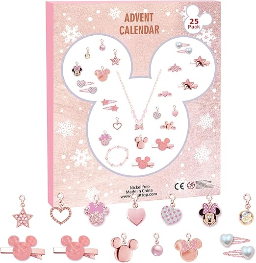 Advent Calendar 2025 for Girls Christmas 24 Days Countdown Calendar with DIY Charm Bracelet&Necklace, Rings Xmas Holiday Gift for Daughter, Niece