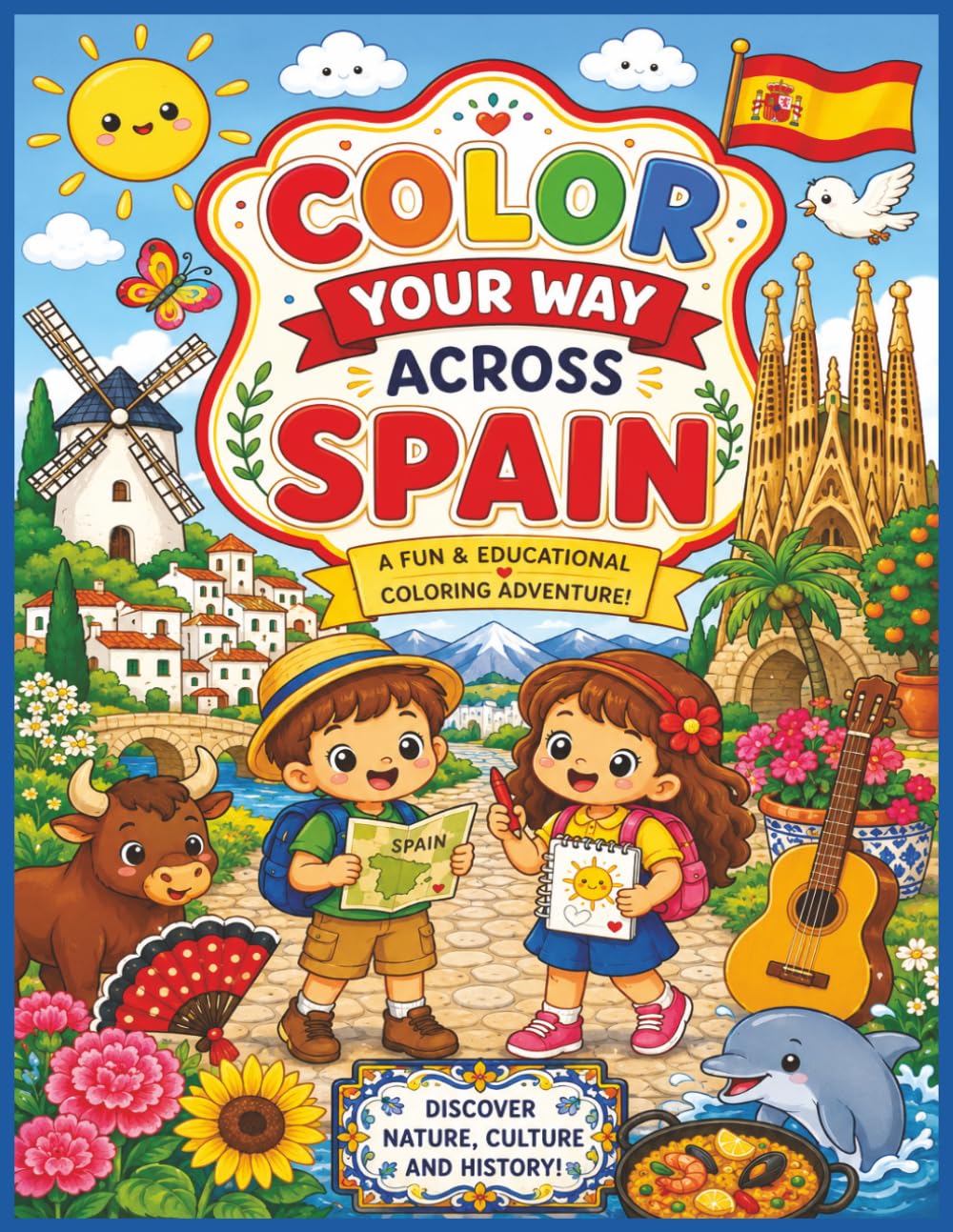 Color Your Way Across Spain: A Kawaii Adventure Through Spain (Color Your Way Across the World)
