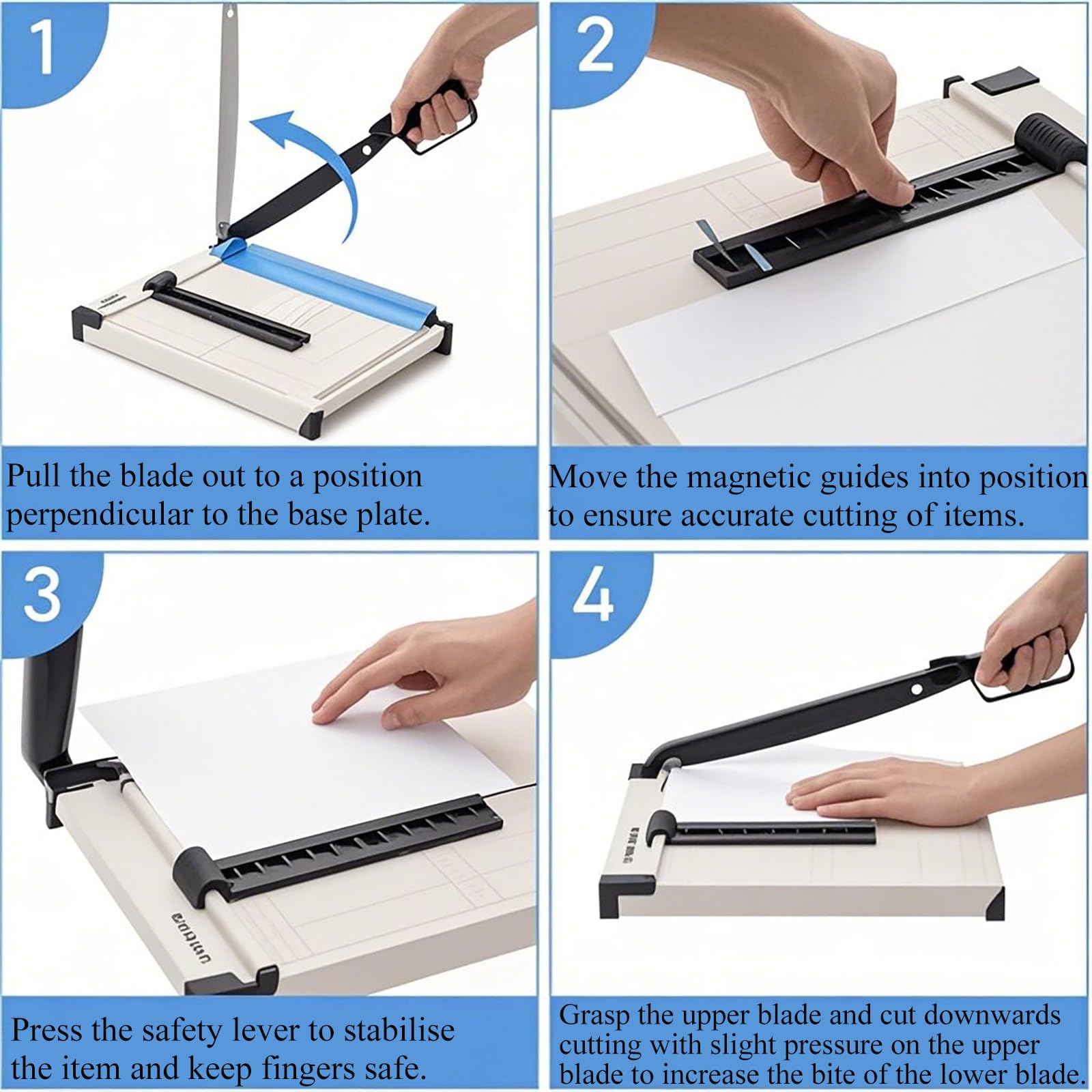 Paper Cutter,Guillotine Paper Cutter for A4, B5, A5, B6, or B7,Papers Trimmer with Safety Guard,up to 12 Sheet Capacity,for Photos/Cardstock/Vinyl/Label - Image 2