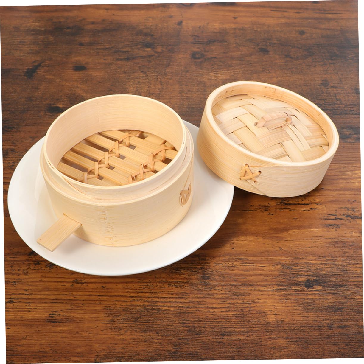 COLLBATH 2 Sätze Dampfkorb aus Holz Dampfgarer für asiatische Gerichte chinesischer Dampftopf Dampfgarer zum Nachtisch Dampfkörbchen chinesischer Dampfer Knödel Hölzern
