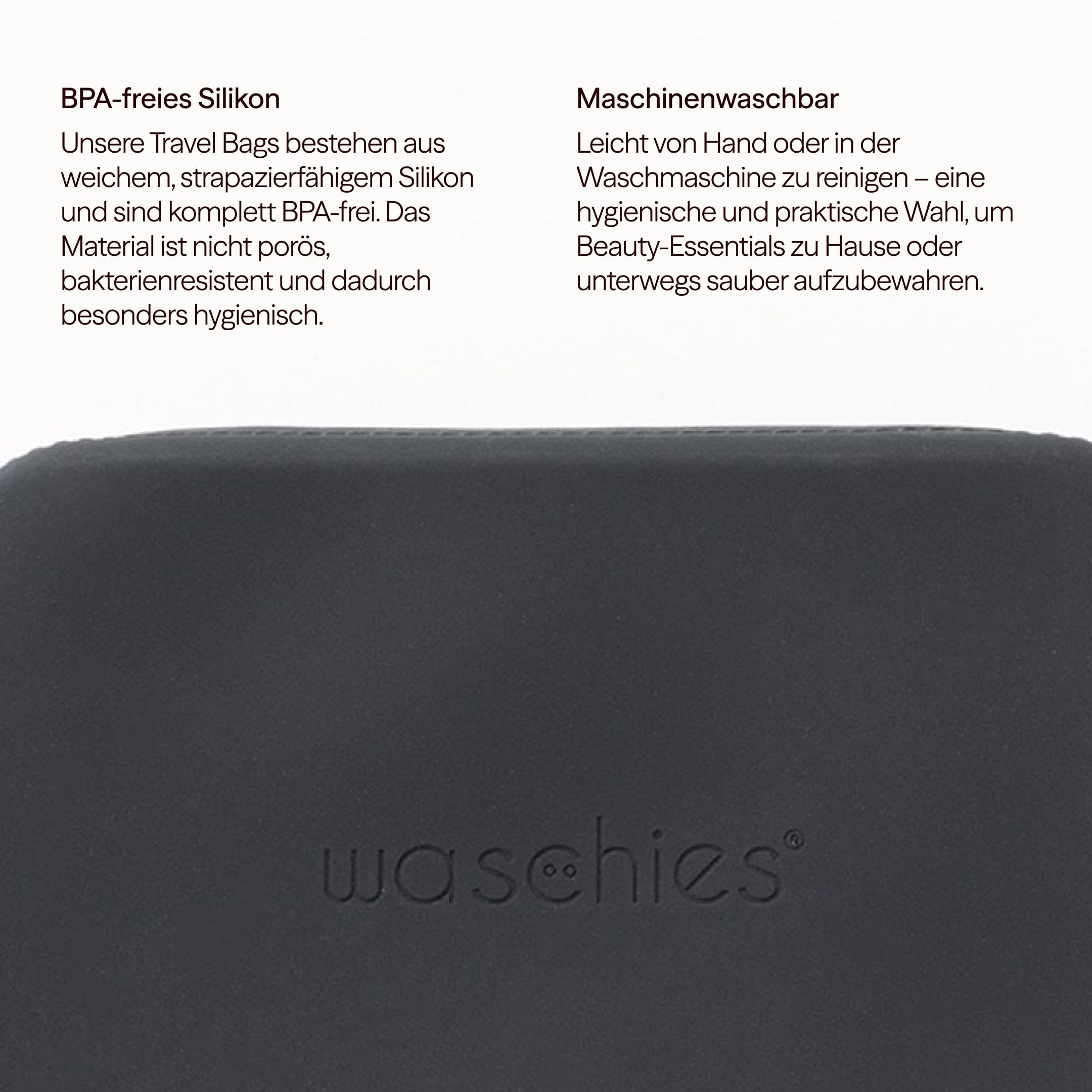 Waschies „All Black“ Herrenpflegeset – Gesichtsreinigungspads x2, Gesichtshandtuch x1 & Kosmetiktasche x1 – sanfte Reinigung - waschbar, wiederverwendbar & nachhaltig - Alle Hauttypen