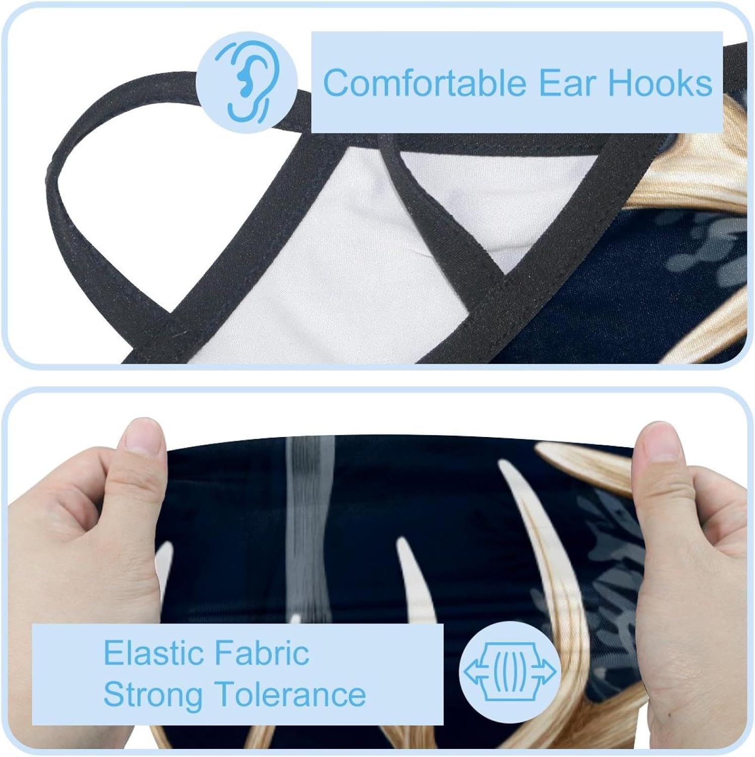4 Pack Christmas Elk Neck Gaiter Face Cover Scarf, Breathable Sun & Wind-proof for Skiing Fishing Hiking Cycling