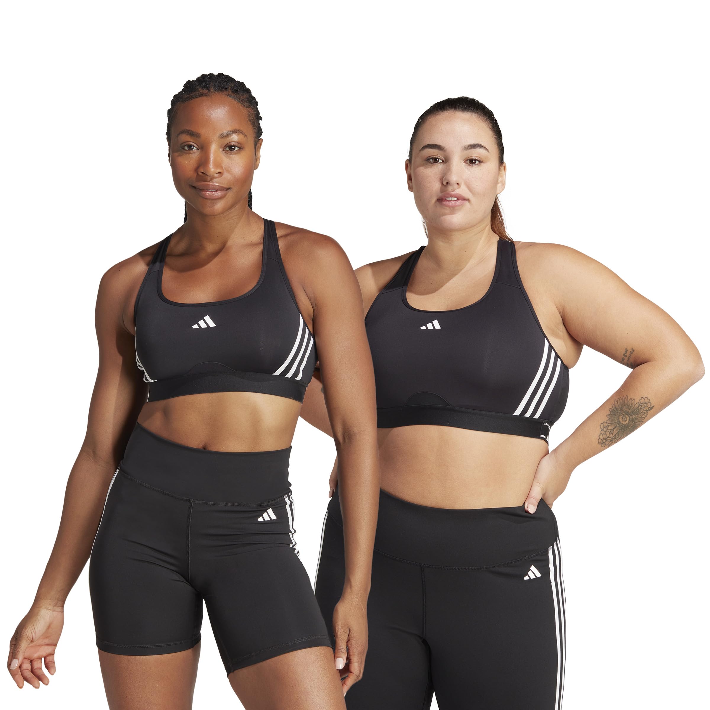 Adidas Powerreact Training Medium-Support 3-Stripes Bra Reggiseno Sportivo Donna (Pacco da 1)