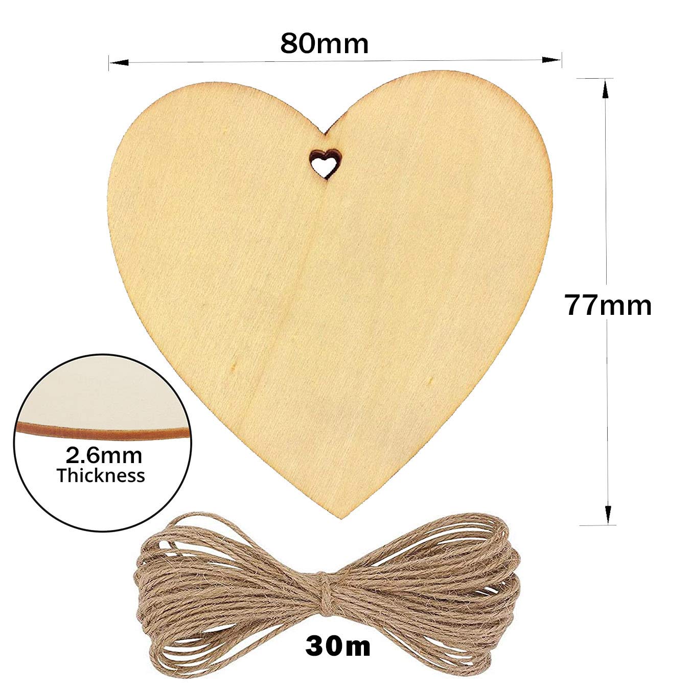 Tofficu 20set Houten Hartvormige Labels Voor Moederdag Decoraties