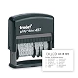 Printy 4817 Economy Dial-A-Phrase, 12 Popular Office Messages, Month in Letters, Day and Year in Numbers, Rubber Date Stamp – Self Inking (Black)