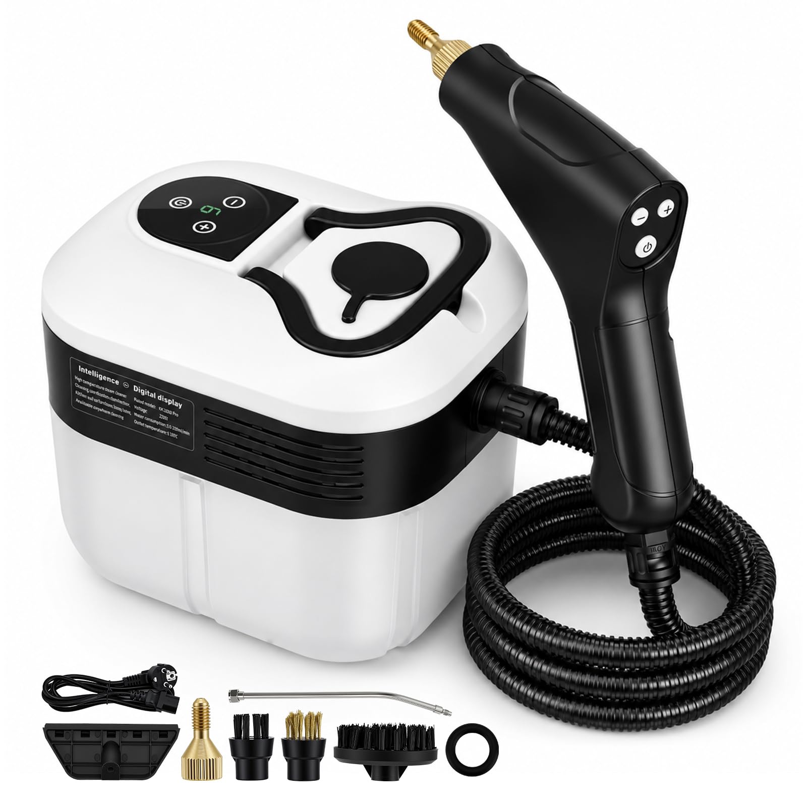 2500W Dampfreiniger Handheld mit 4,5 Bar Hochdruck & 1500ml Tank - 6 Dampfstufen, 15s Schnellheizung für Küche, Bad, Auto, Polster & Böden - Chemiefreie Tiefenreinigung