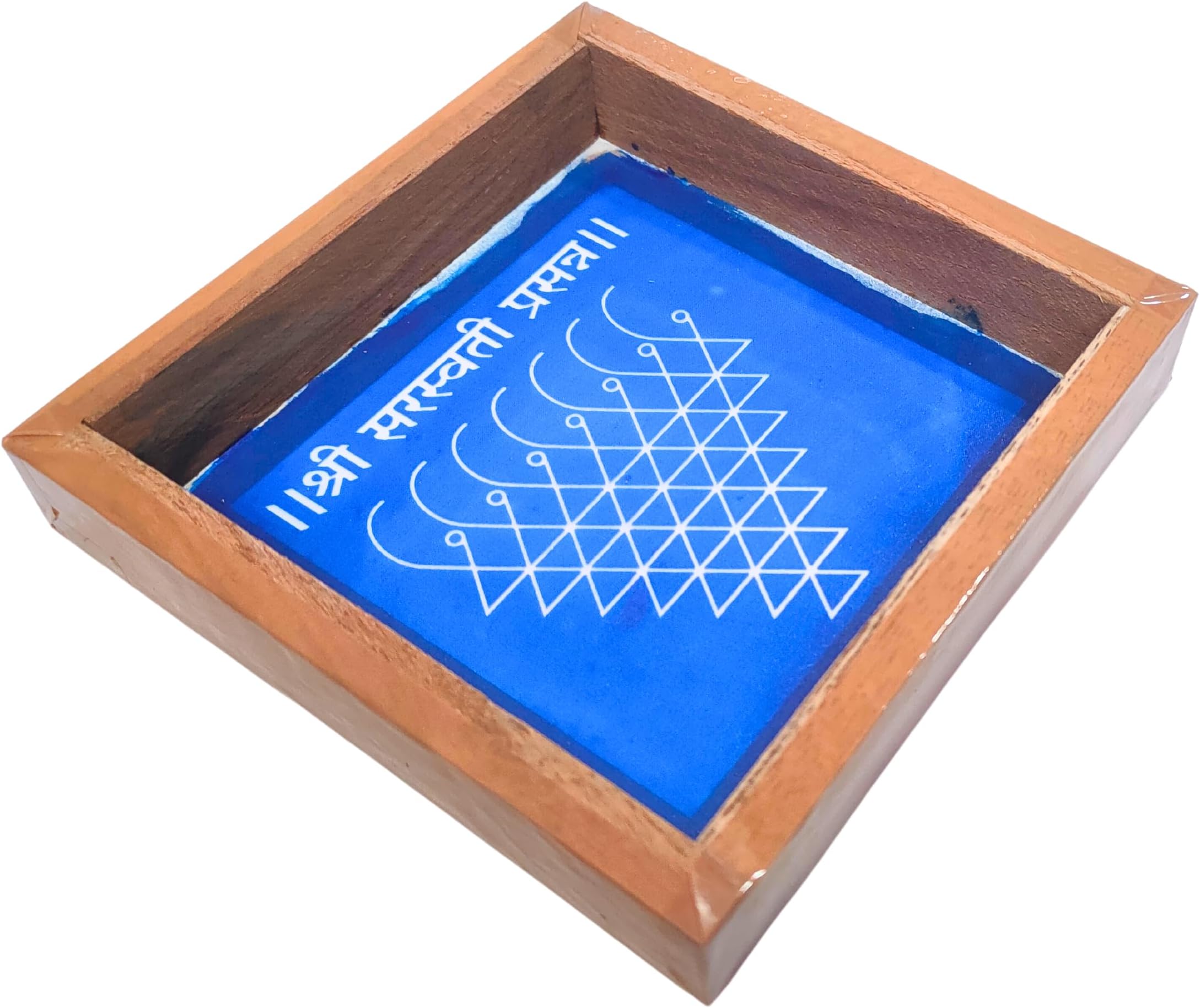 - Anciently Saraswati Yantra Kolam Rangoli Stencil Wooden, Rangoli Sacha Wooden, 1 Piece (5x5 Inches)