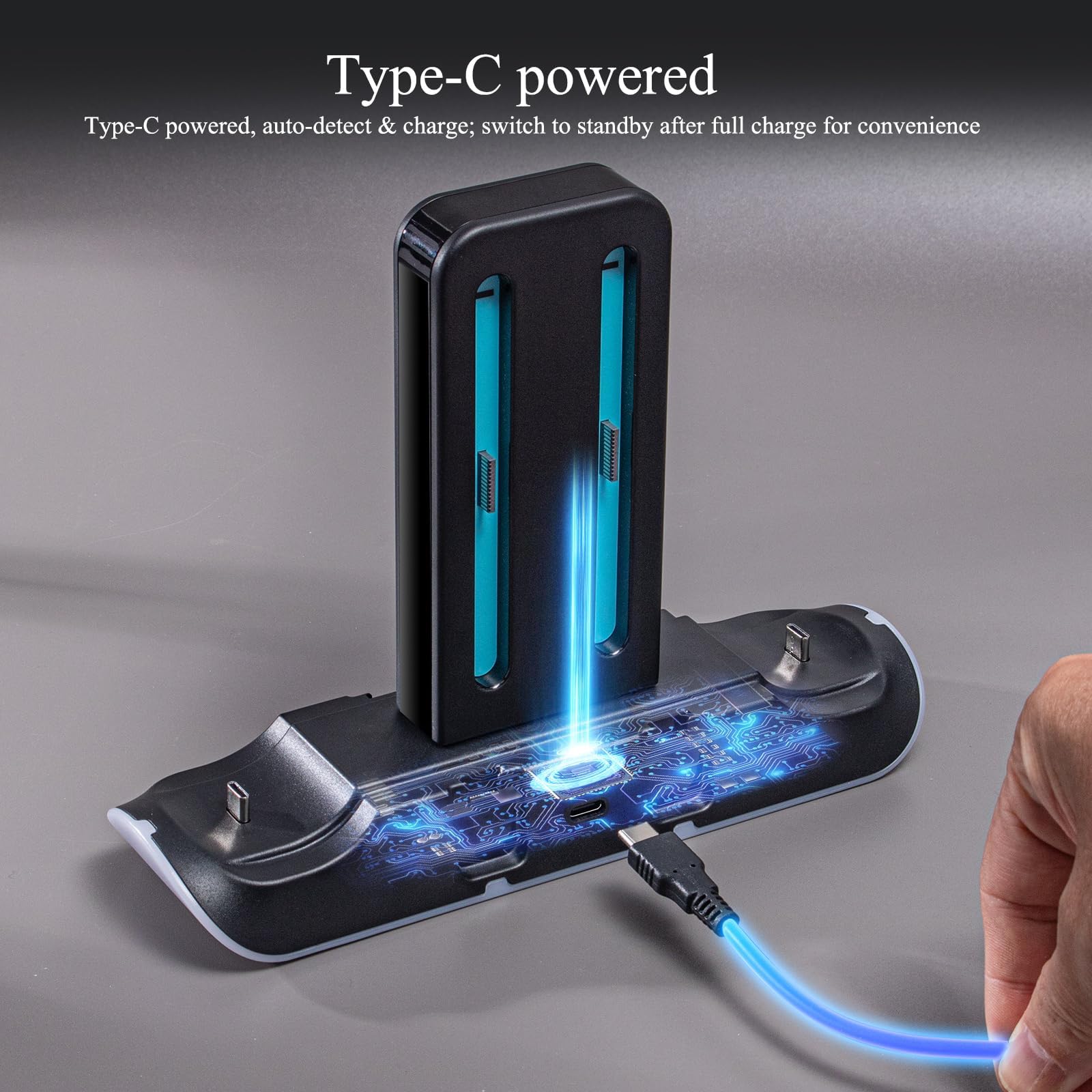 Switch 2 Controller Charger Dock – Charge 4 Joy-Cons & 2 Pro Controllers – Fast Charging RGB Station with LED Indicators & Touch Control – Compatible with Nintendo Switch 2/1/OLED — view 6