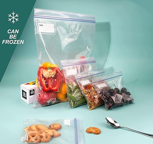 Miniatura 4 de 247 Bags Bolsas de almacenamiento con doble cremallera, tamaño de galón, 200 unidades (4 paquetes de 50) pestañas fáciles de abrir para llevar