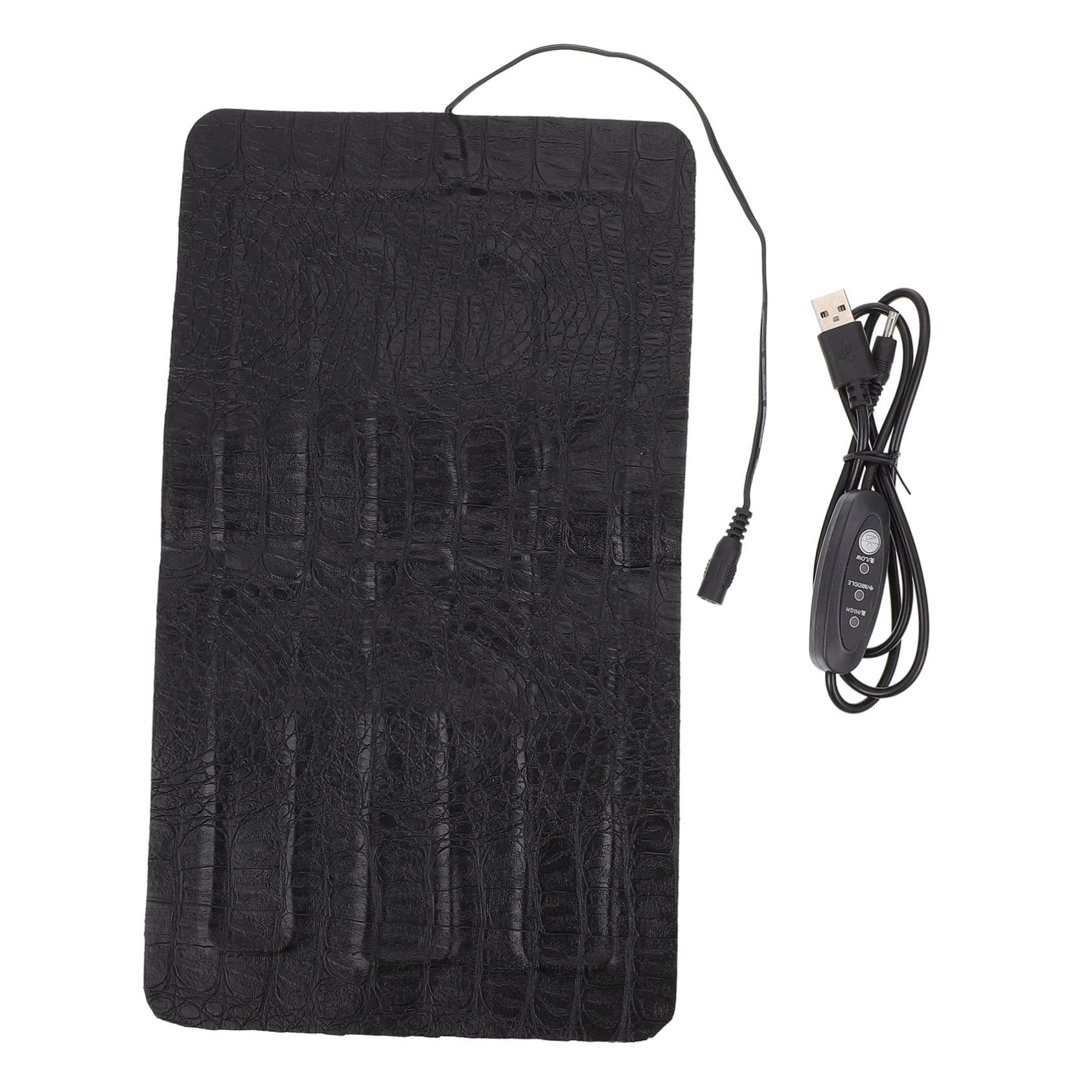 SOIMISS Tappetino Riscaldante per Rettili e Tartarughe, Cuscinetto Elettrico AntiGraffio in Effetto 33x18 Cm, Temperatura Regolabile USB per Animali Domestici Striscianti e Terrari