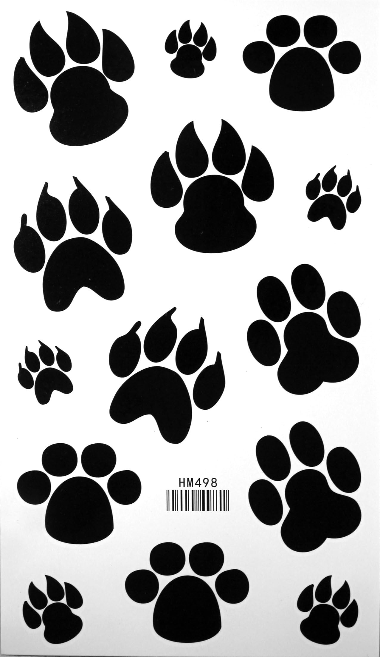 Dog Paw Footprint Tattoo Stickers Temporary Tattoos Fake Tattoos 3pcs/lot 17.8cm X 10cm
