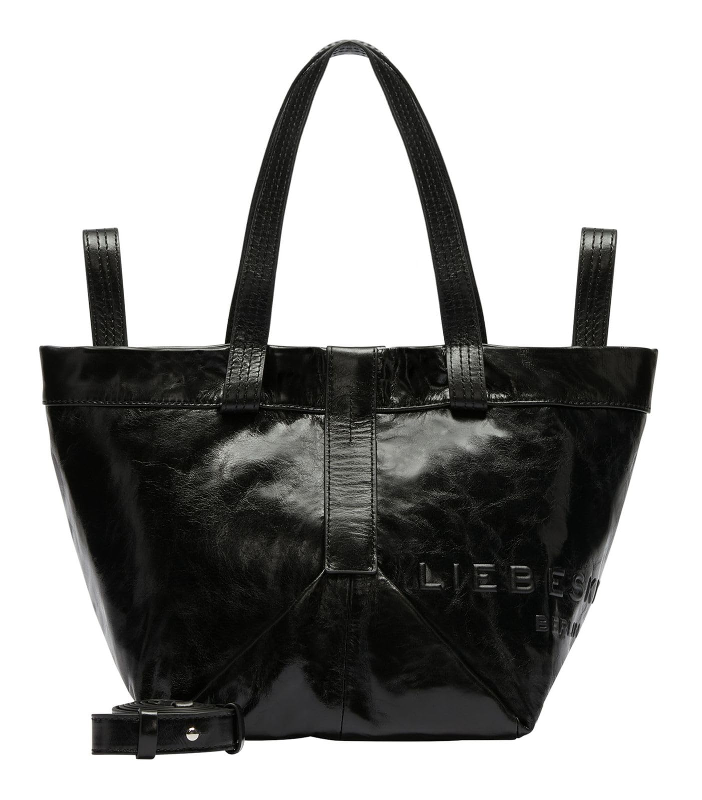 Liebeskind Berlin Women's S-Elvira PT Crinkle Black Shopper, black, small