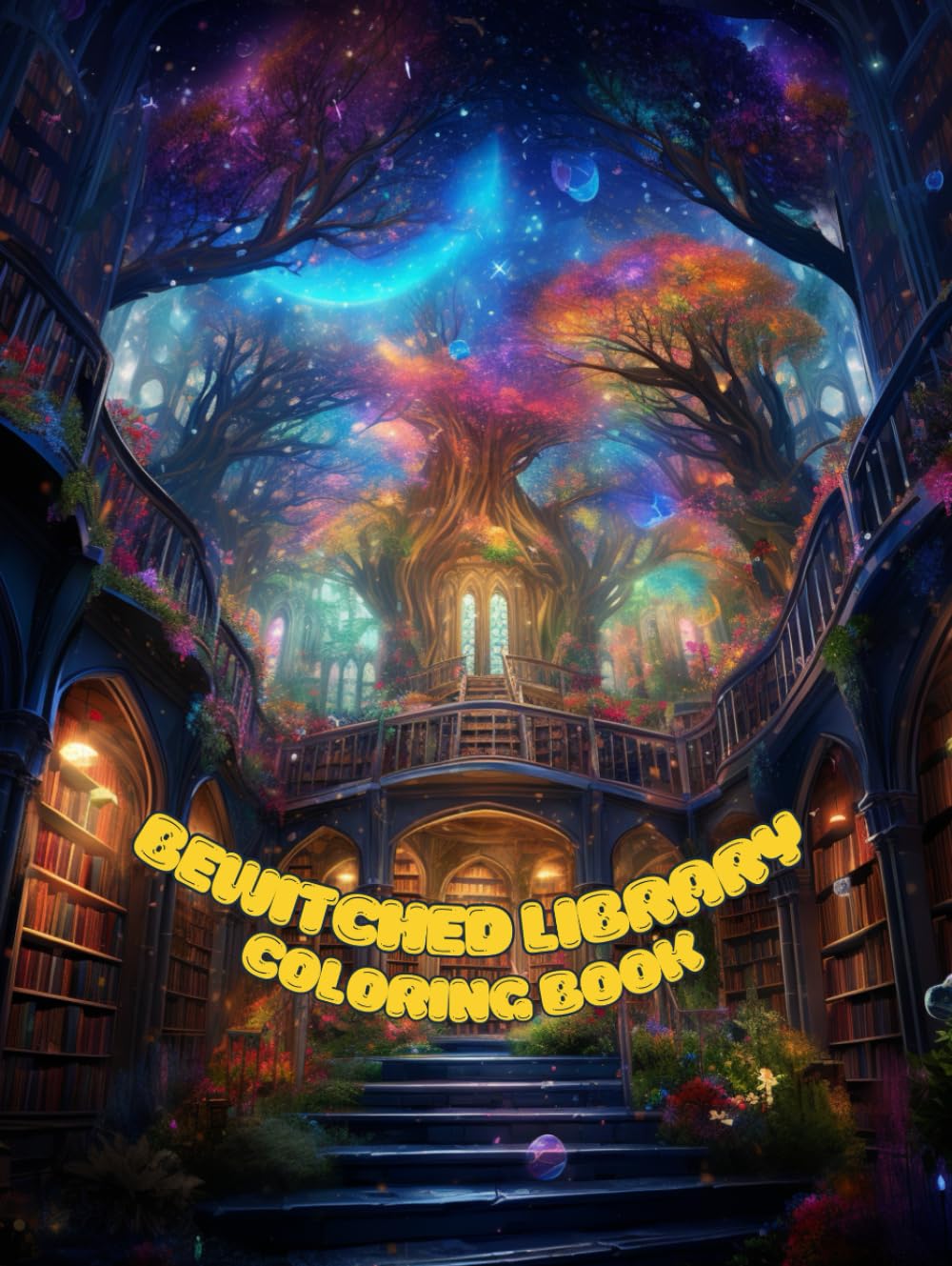 Bewitched Library Coloring Book for Adults and Teens (Grayscale): 40 Enchanting Coloring Pages featuring captivating and mesmerizing Libraries for ... Relief (Vol. 1) (Fantasy Coloring Books)