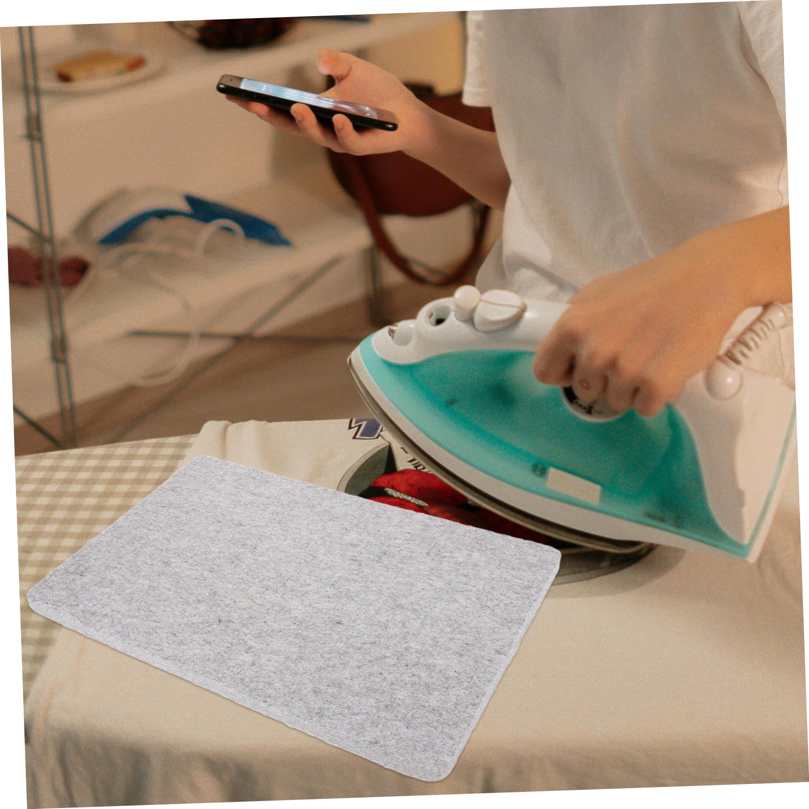Tavola Da Stiro Portatile Feltro Per Cucito Tappetino Antiscivolo Per Stiratura Con Isolamento Termico Facile Da Installare Su Superfici Piane