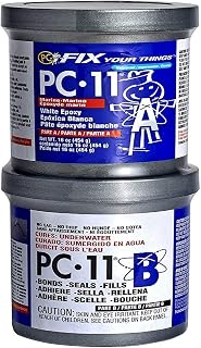 PC-Products PC-11 Marine Grade Epoxy Paste Adhesive - Two-Part 1lb Off-White, Wet/Underwater Bonds Fiberglass, Metal, Concrete