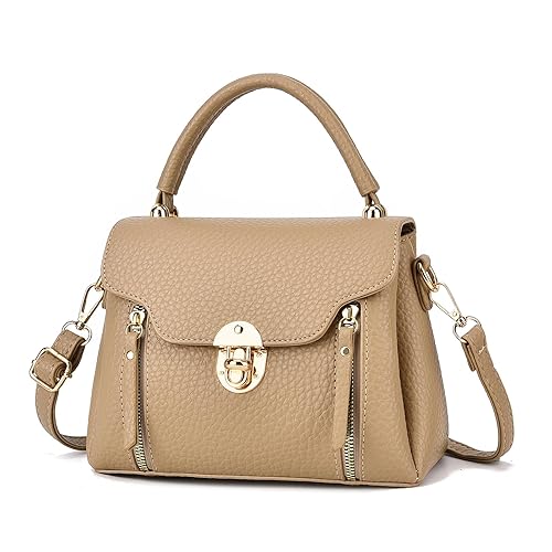 I IHAYNER Crossbody Bags for Women Fashion Vegan Leather Handbags for Women Top Handle Bags Trendy Designer Shoulder Bag Khaki