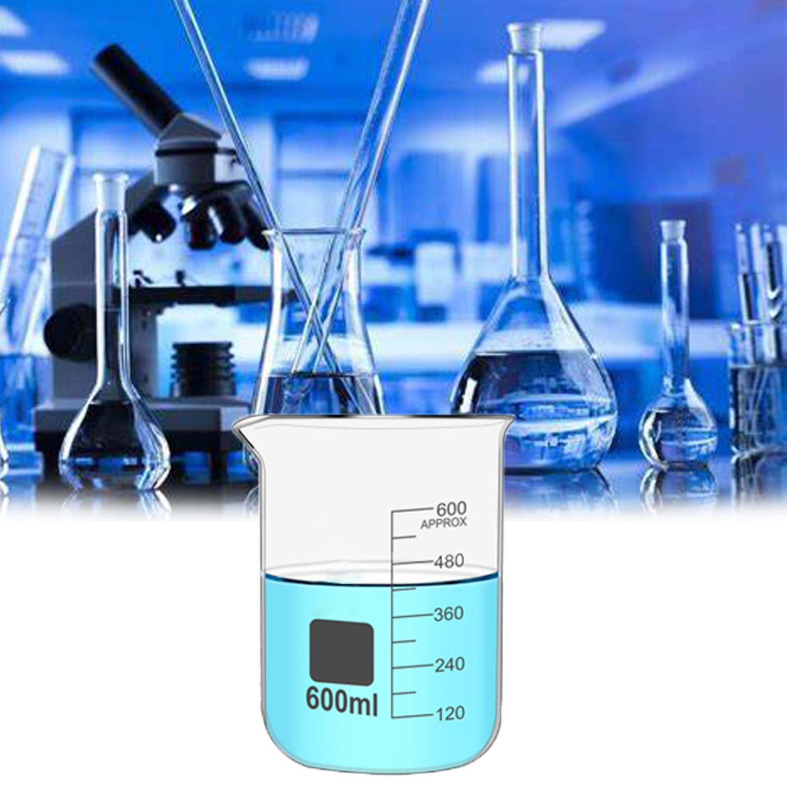 Zlewka pomiarowa ze szkła borokrzemowego, stopniowana, 1000 ml, przezroczysta skala, pogrubione szkło, wycięcie do nalewania, idealna do laboratorium i domu DIY