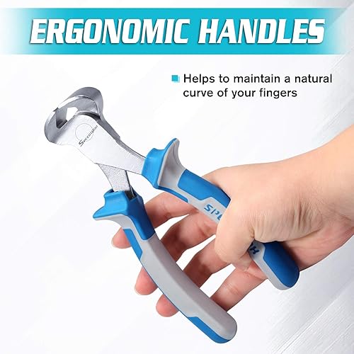 Miniatura 4 de SPEEDWOX Alicates de corte de extremo de 6 pulgadas, cortador de alambre de alto apalancamiento, pinza de precisión, removedor de uñas, clip y