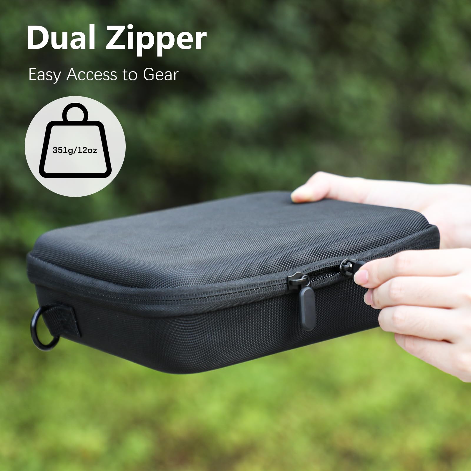 AMAZEAR Tragetasche für Insta360 GO Ultra Zubehör - wasserdichte Reisetasche mit Schultergurt, Hartschale zum Schutz, Organisation und Aufbewahrung,Schwarz