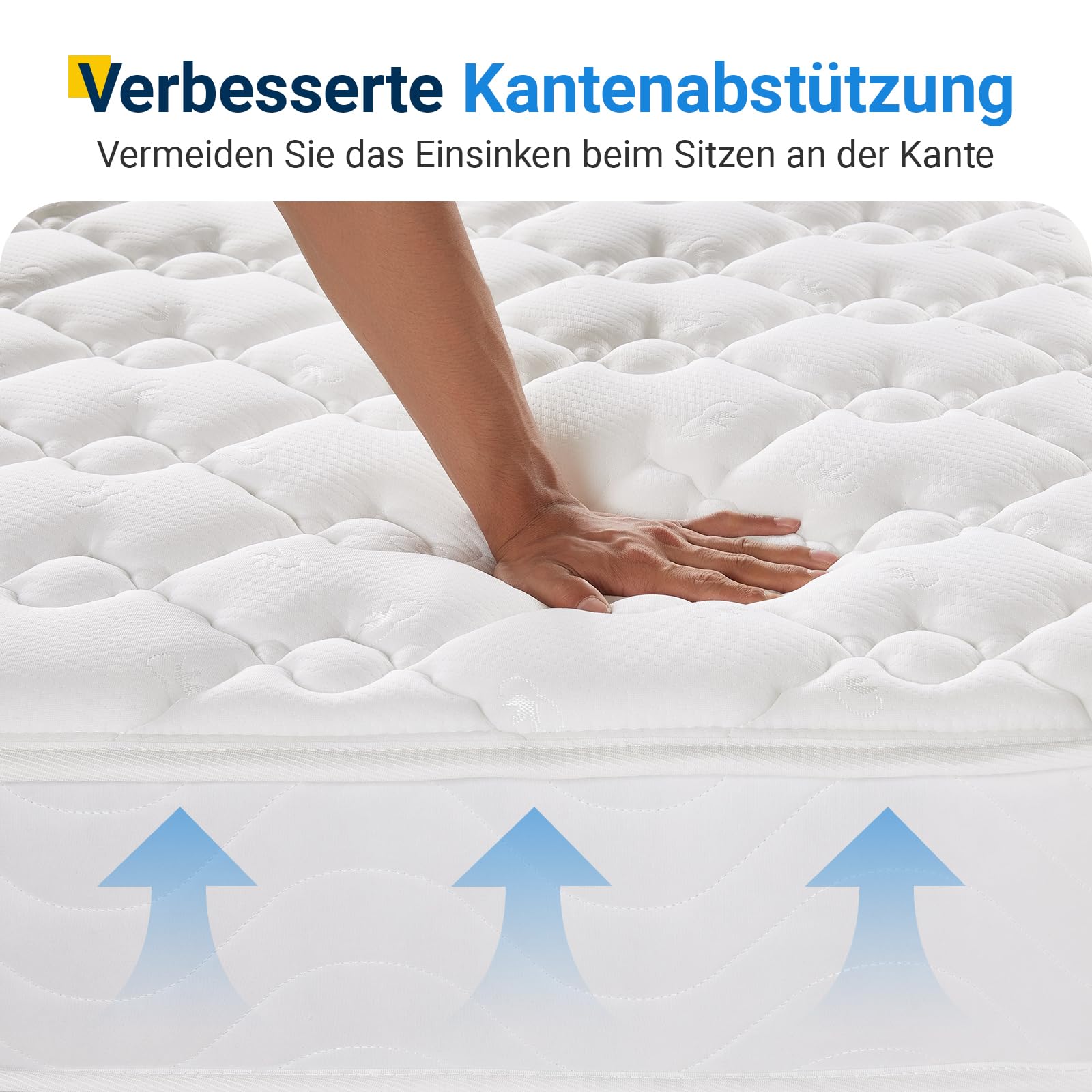 Avenco Matratze 90x200 H3 Taschenfederkernmatratze 7 Zonen Matratze Öko-Tex CertiPUR US Federkernmatratze 20cm Mittel
