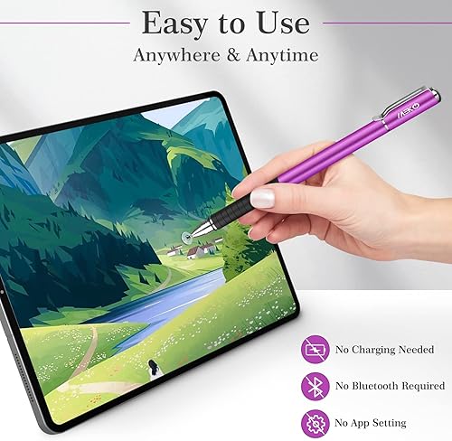 Miniatura 4 de MEKO Bolígrafos para pantallas táctiles, 2 en 1 de disco universal para iPhone, iPad y todos los teléfonos celulares capacitivos, tabletas,
