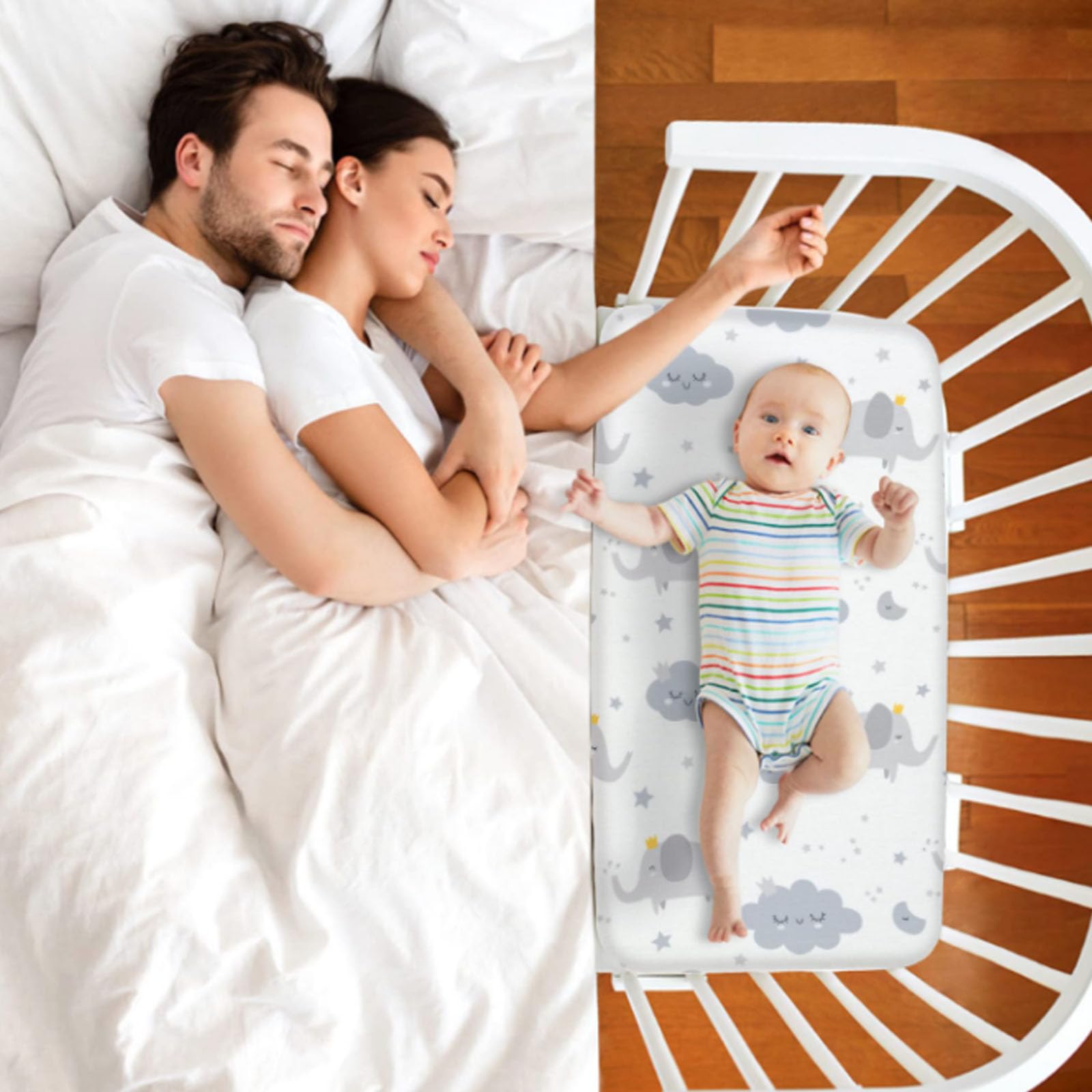 Oaygat 2 Packs Changing Pad Cover Baby Diaper Soft Changing Pad Sheets Flexible Changing Table Pad Cover Comfortable Cotton Fitted Diaper for Boys Girl Contains no Fillers - Image 2