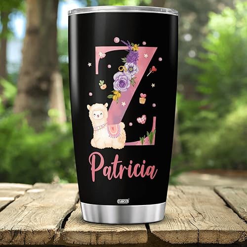 Vista 48 de CUBICER Vaso de café personalizado con inicial de unicornio de acero inoxidable con nombre personalizado, taza de bebida con letras de animales