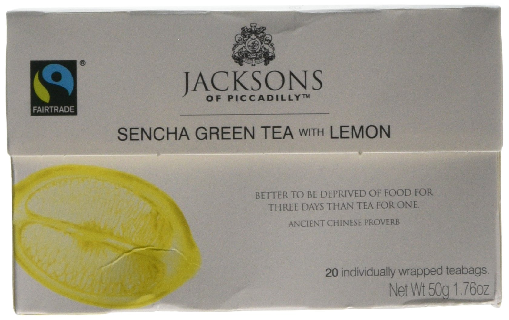 Jacksons of Piccadilly Sencha Green Tea with Lemon 20 Satchets (Pack of 4)Fairtrade InternationalFairtrade InternationalFairtrade InternationalFairtrade International