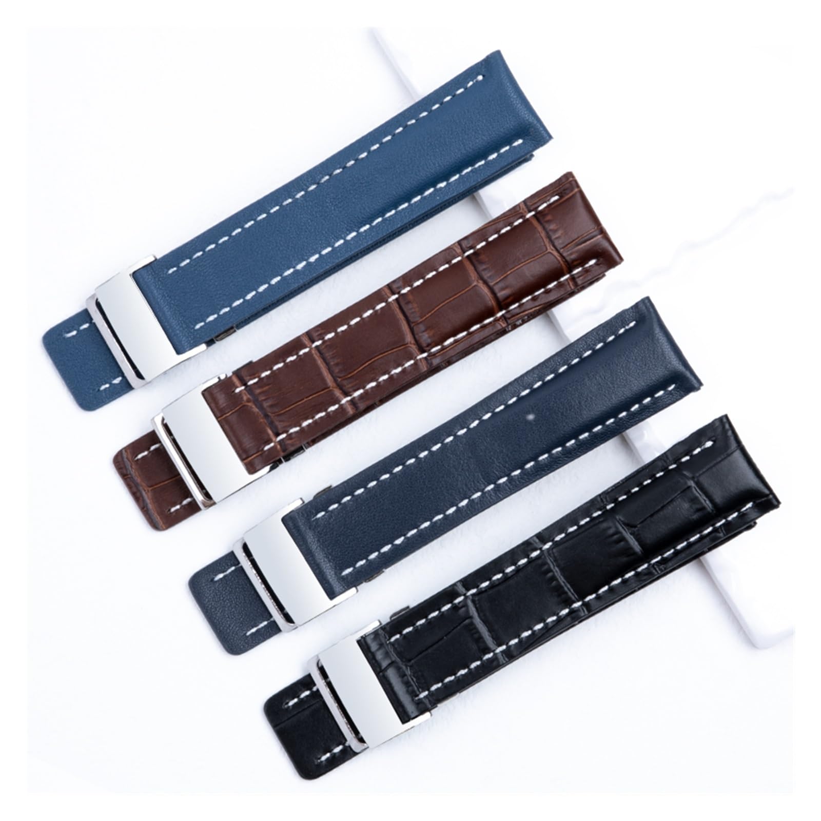 HMFANG Bracelet De Montre 20/22/24 Mm Compatible Avec Les Accessoires De Bracelet De Montre En Cuir Breitling