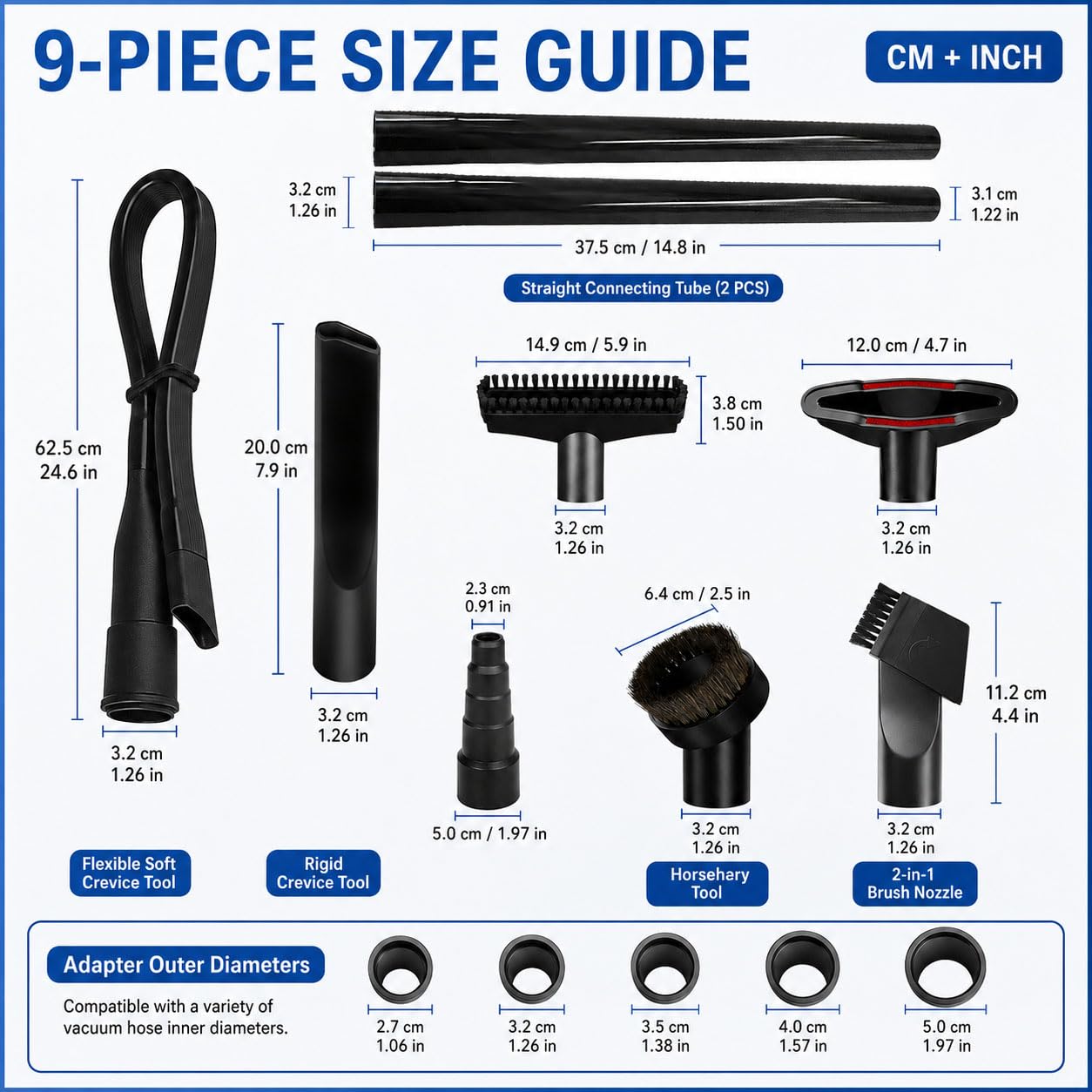6 Kit Accesorios Aspiradora para Tornado CVD 48/2 91442