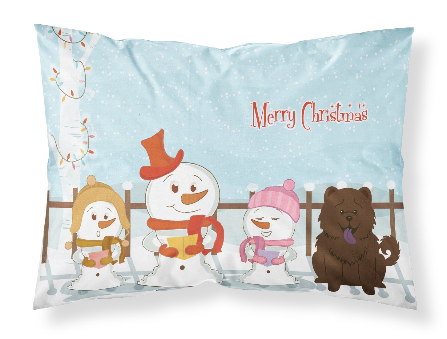 Taie d'oreiller Chow Chow Chocolat en tissu de qualité supérieure multicolore