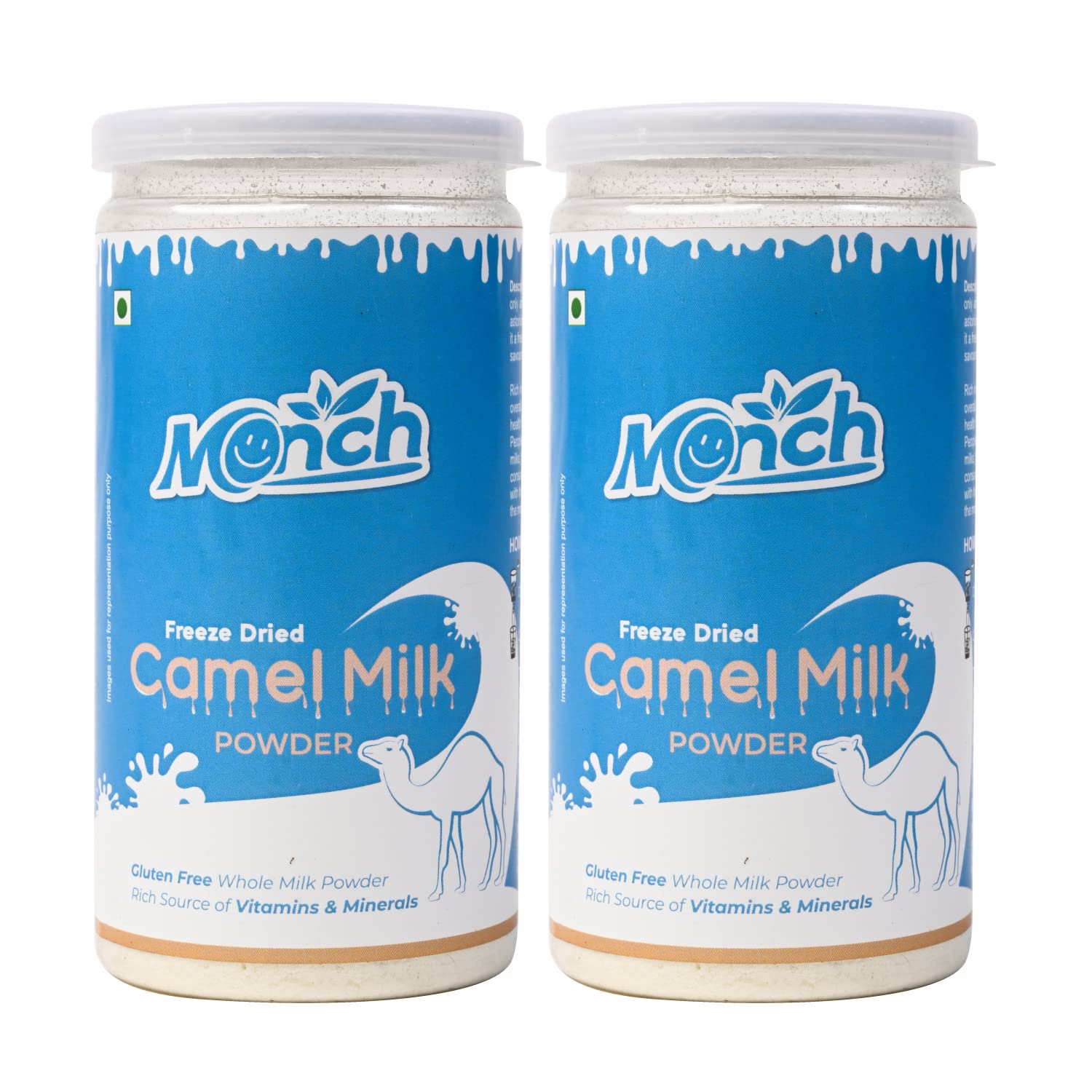 Monch Camel Milk Powder - Camel Milk Powder For Height Growth - Freeze Dried (200g, 100gx2)