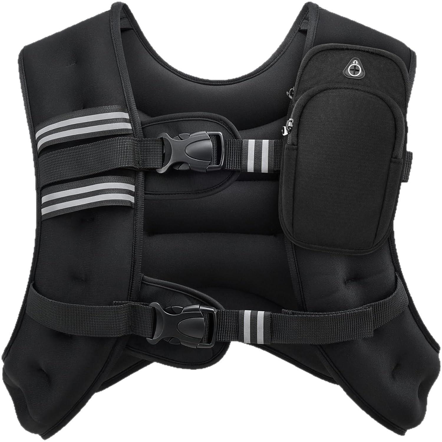 Unisex Weighted Vest with Reflective Stripes and Adjustable Buckle Comfortable and Durable Pleated Tank Top for Walking Running