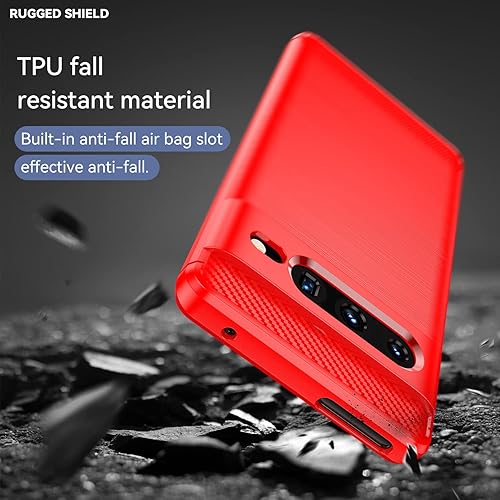 Miniatura 5 de Folmeikat Funda protectora de goma TPU flexible para Google Pixel 7 Pro 2022 de 6.7 pulgadas, para Google Pixel 7 Pro 2022 6.7 pulgadas, color rojo