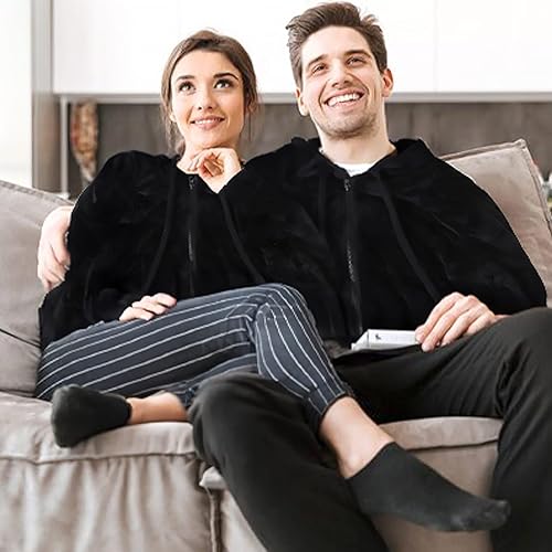 Miniatura 3 de Sudadera con capucha de felpa de 10 libras, mejora la relajación y la comodidad, manta con peso alternativo de cuentas de vidrio, lavable a máquina