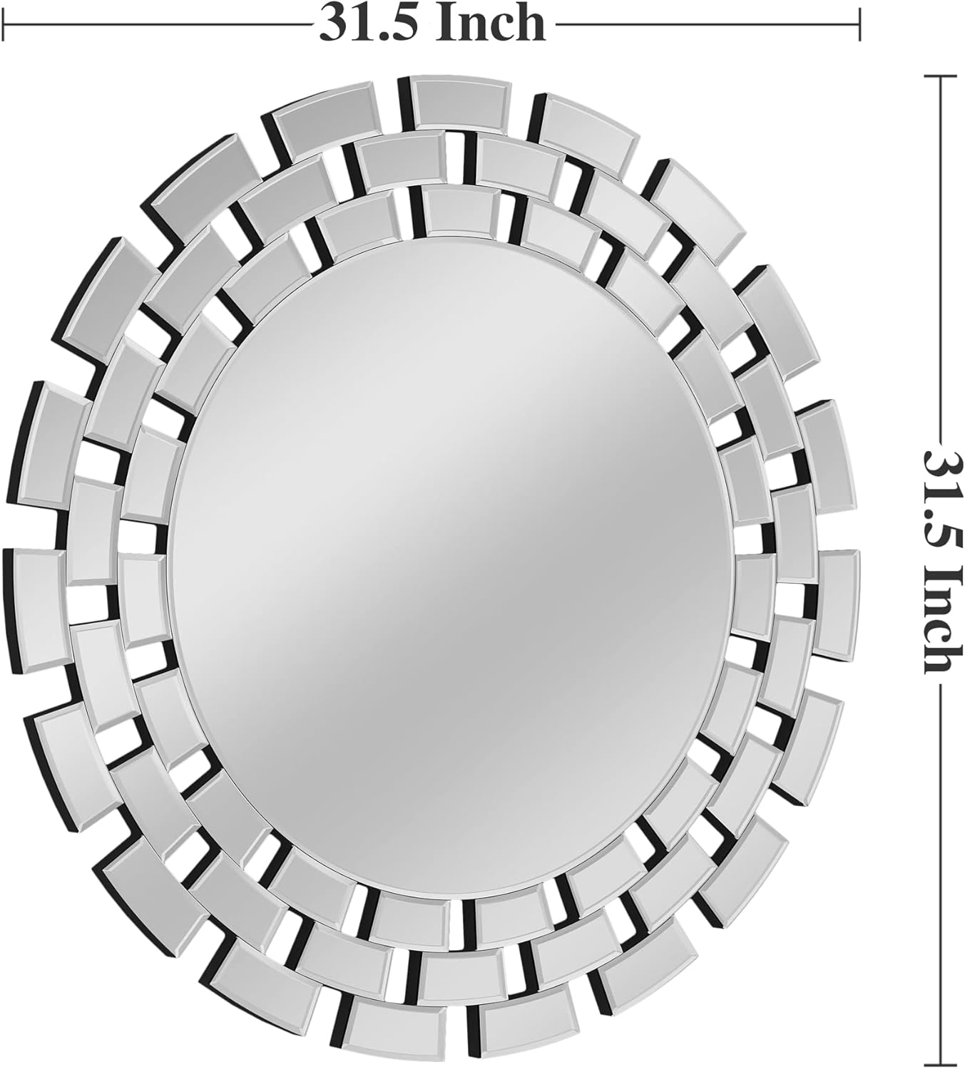 KOHROS Large Round Mirror for Wall Decor 32 Inch Modern Circle Wall Mirrors Decorative for Living Room, Entryway, Bathroom, Hallway