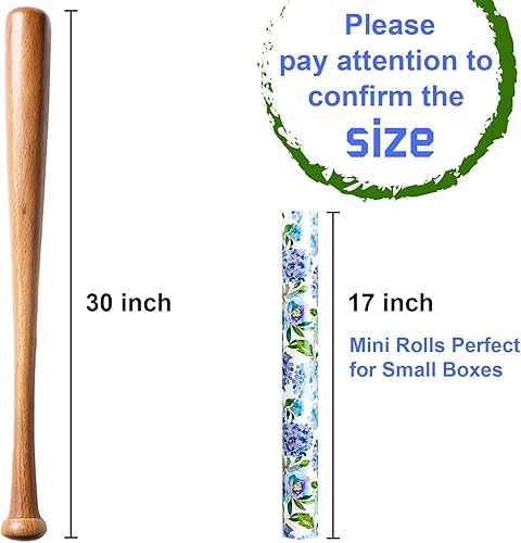 Miniatura 6 de MAYPLUSS Rollo de papel de regalo floral para regalo, papel de envoltura de regalo floral con diseño de hortensias azules en acuarela para bodas,