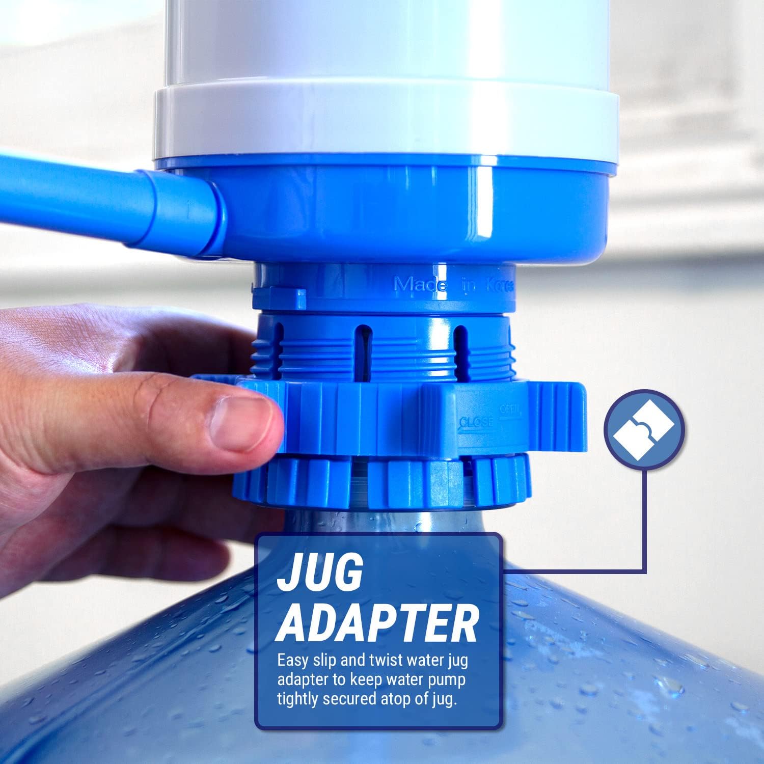 Original Drinking Water Pump, Safe for Drinking (BPA-Free), Manually Operated Water Dispenser for 5 Gallon Bottles (52mm to 55mm Crown-Top)