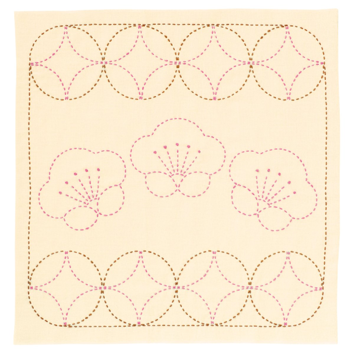 Sashiko kit cloth plum and round cloisonne / 244