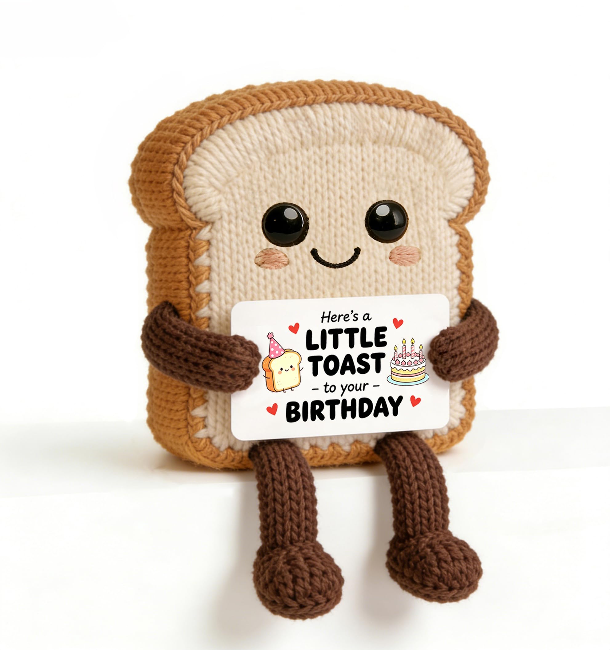 HULALA Funny Birthday Gifts For Women Men Girls Boys Handmade Crochet Toast Decoration Ornament
